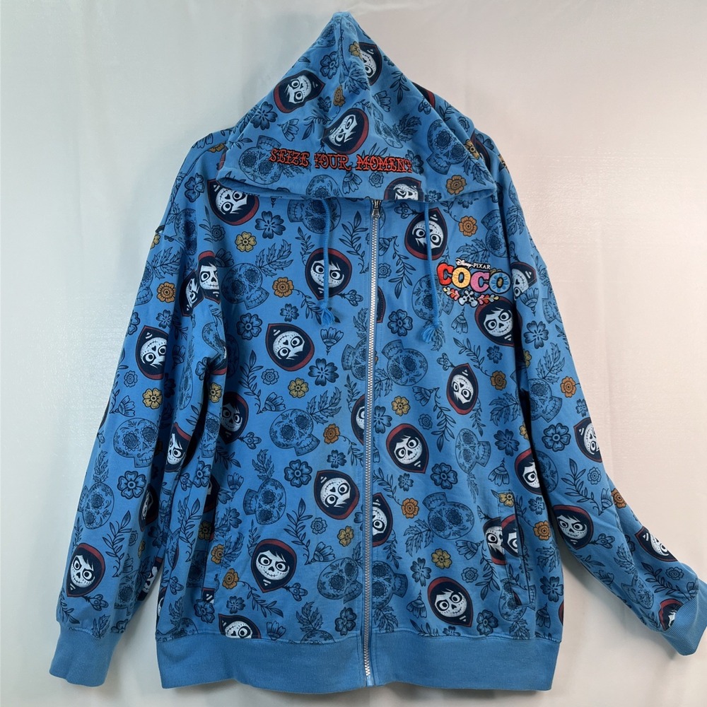 2023 Disney Parks Coco Hoodie Zip Up Jacket Large Halloween Embroidered Exc Cond